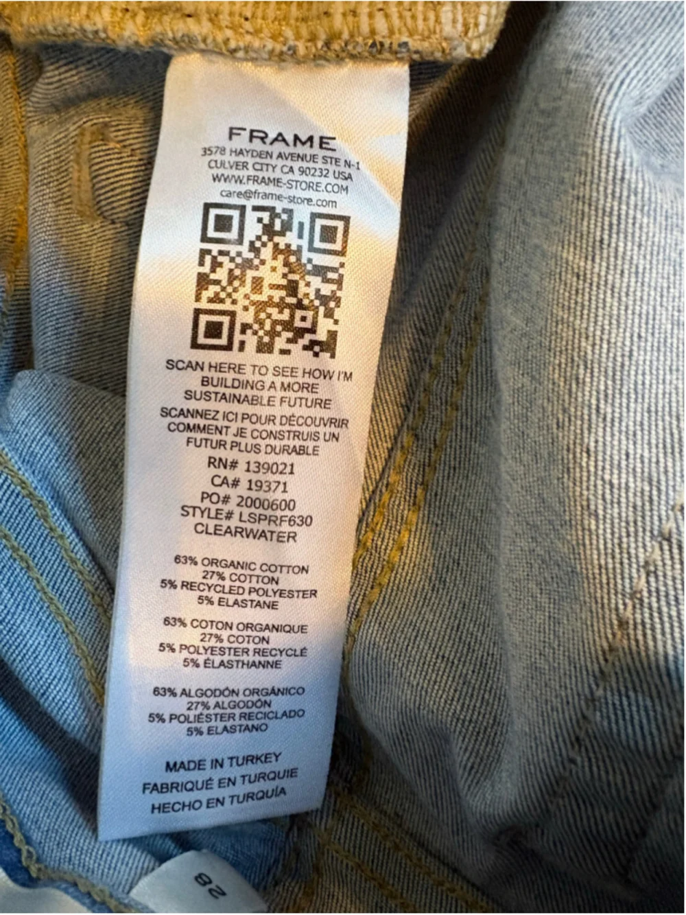 FRAME Le Slim Palazzo High Rise Wide Leg Jeans Clearwater Wash 28 Raw Hem
